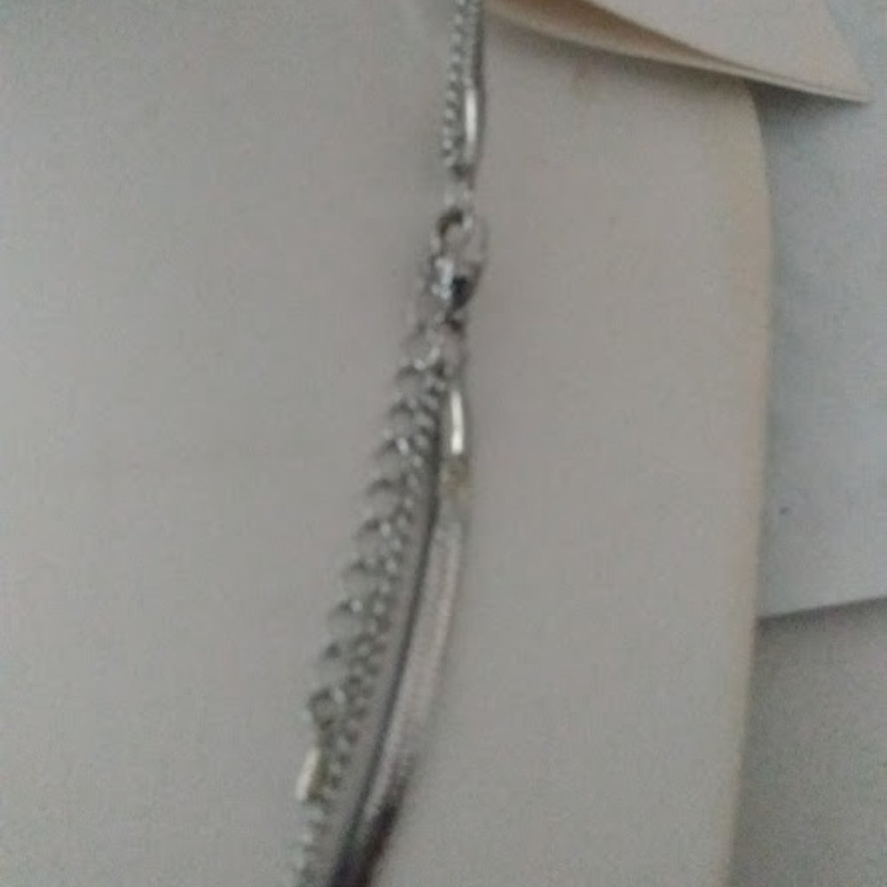 DESIGNER ROCKER CHIC CROSS SILVER/BLACK CRYSTAL LAYERED CHAIN NECKLACE**NEW! - Picture 4 of 5